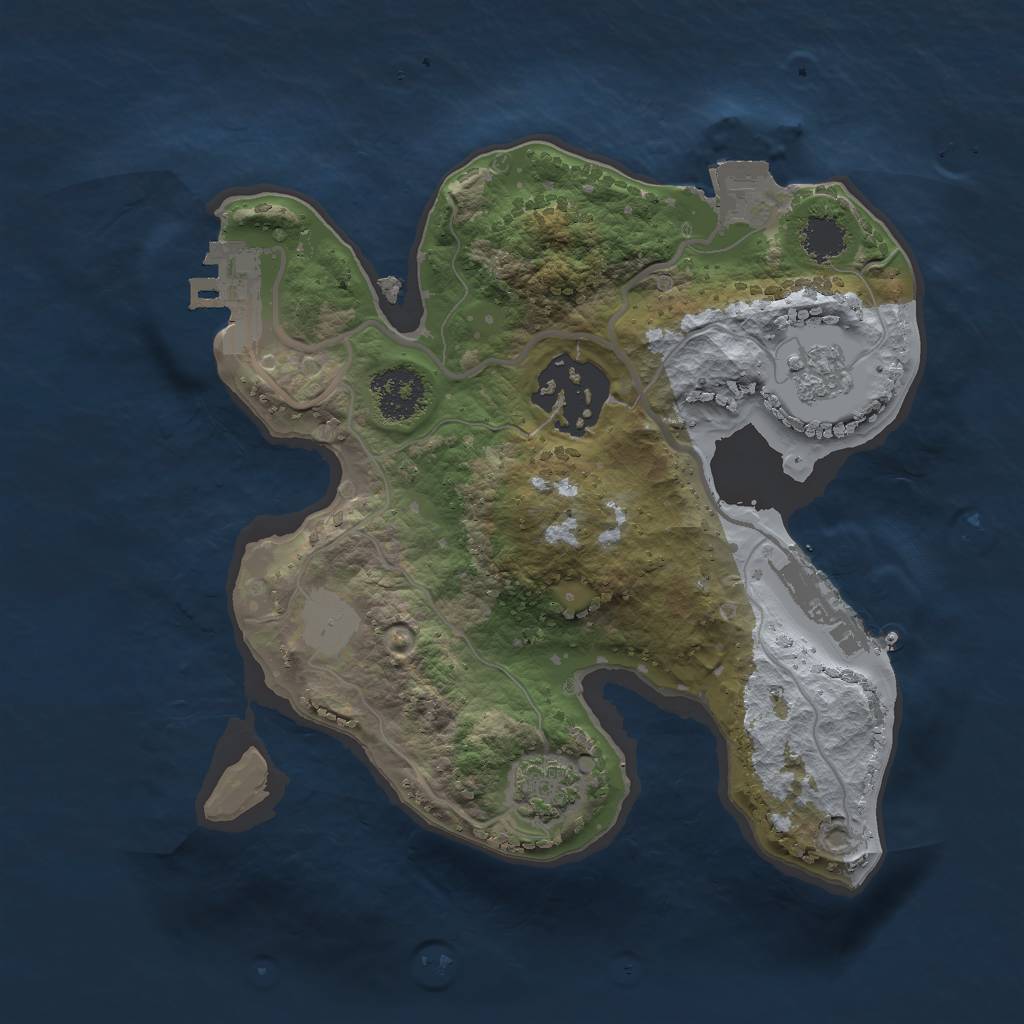 Rust Map: Procedural Map, Size: 2000, Seed: 697862265, 8 Monuments