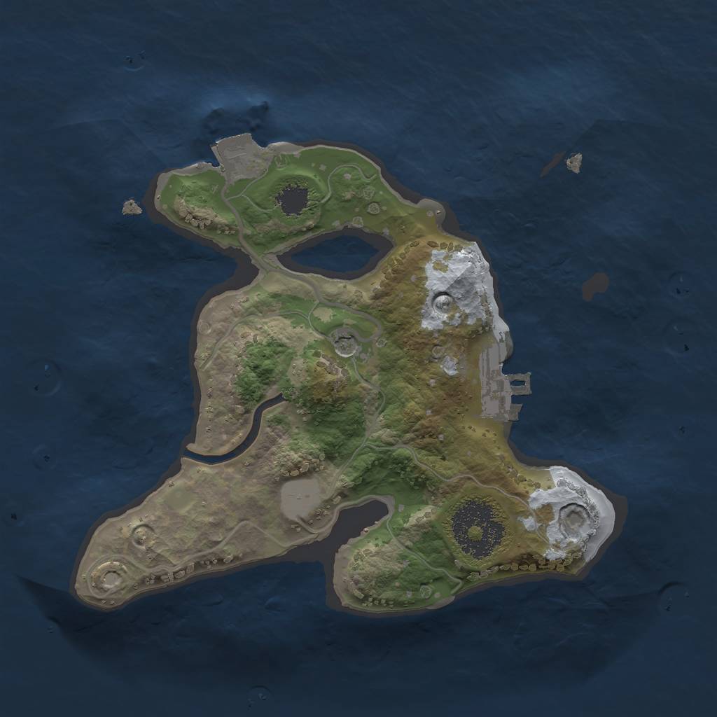 Rust Map: Procedural Map, Size: 2000, Seed: 1463460743, 5 Monuments