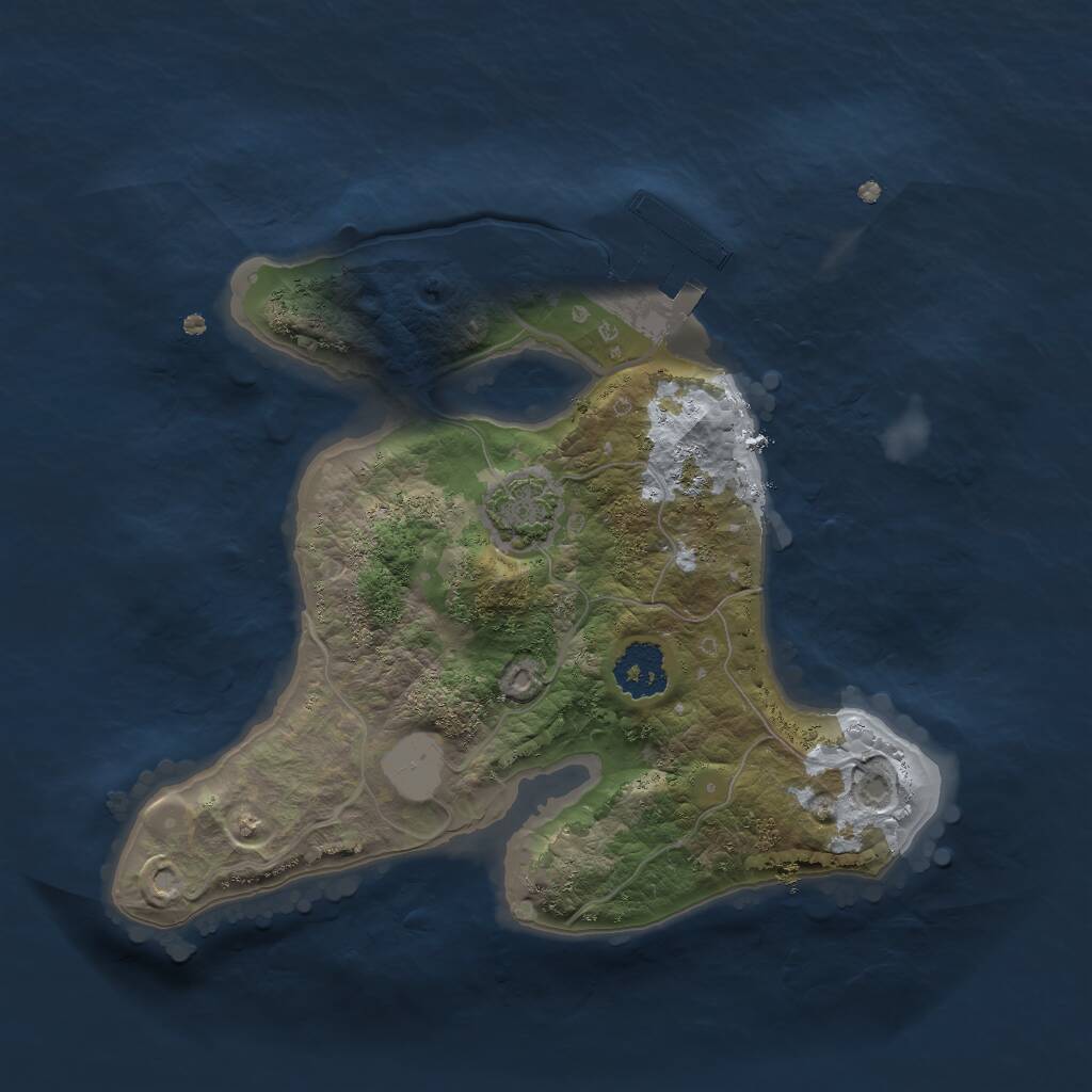 Rust Map: Procedural Map, Size: 2000, Seed: 1463460743, 3 Monuments