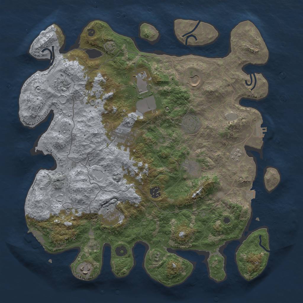 Rust Map: Procedural Map, Size: 4000, Seed: 1311310395, 18 Monuments