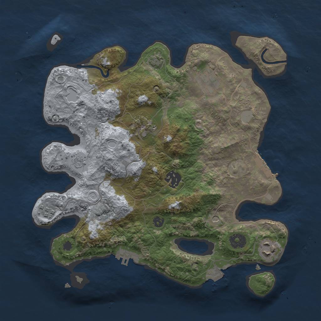 Rust Map: Procedural Map, Size: 3000, Seed: 12701, 13 Monuments