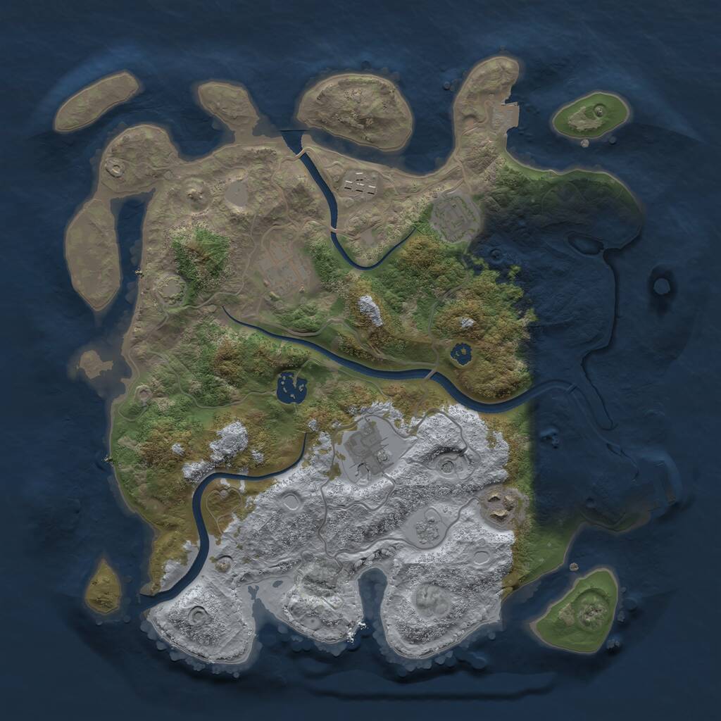 Rust Map: Procedural Map, Size: 3400, Seed: 1234545432, 11 Monuments