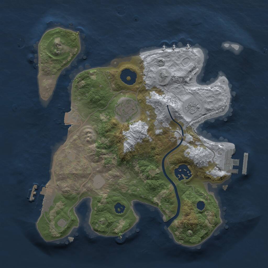 Rust Map: Procedural Map, Size: 2500, Seed: 919786260, 6 Monuments