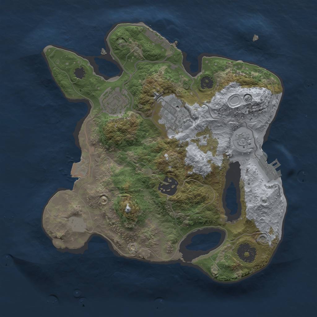 Rust Map: Procedural Map, Size: 2500, Seed: 670222716, 9 Monuments