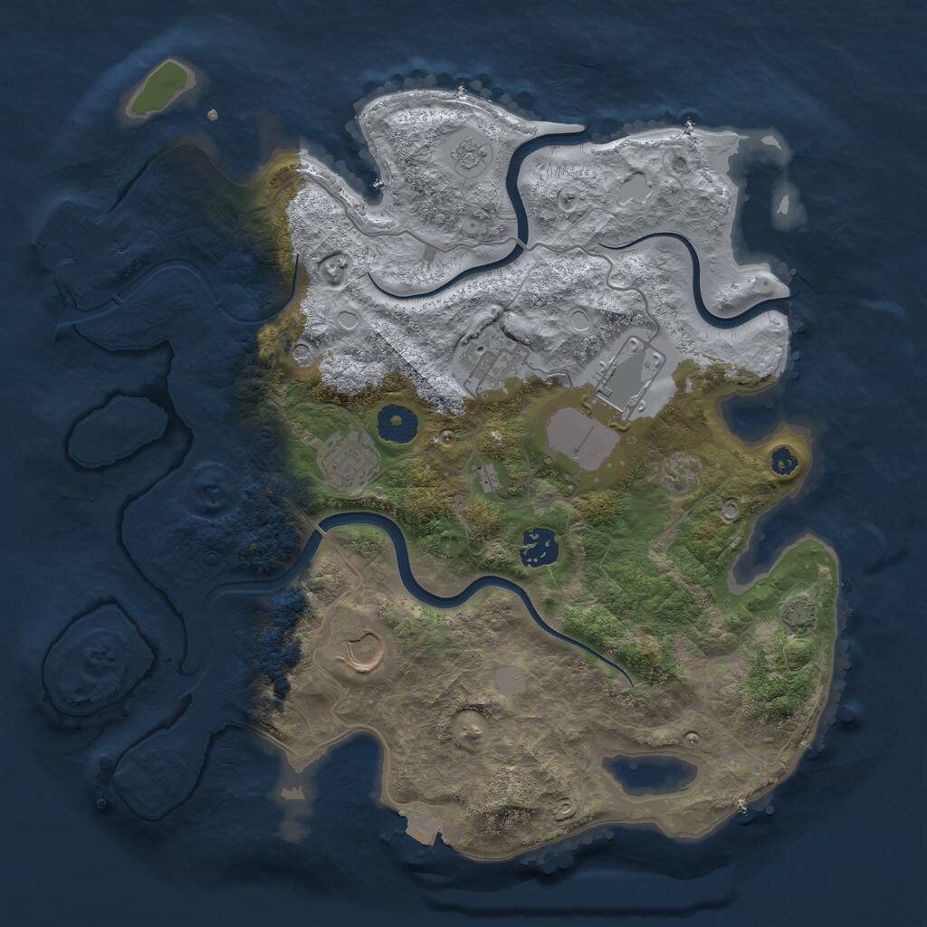 Rust Map: Procedural Map, Size: 3500, Seed: 235971363, 10 Monuments