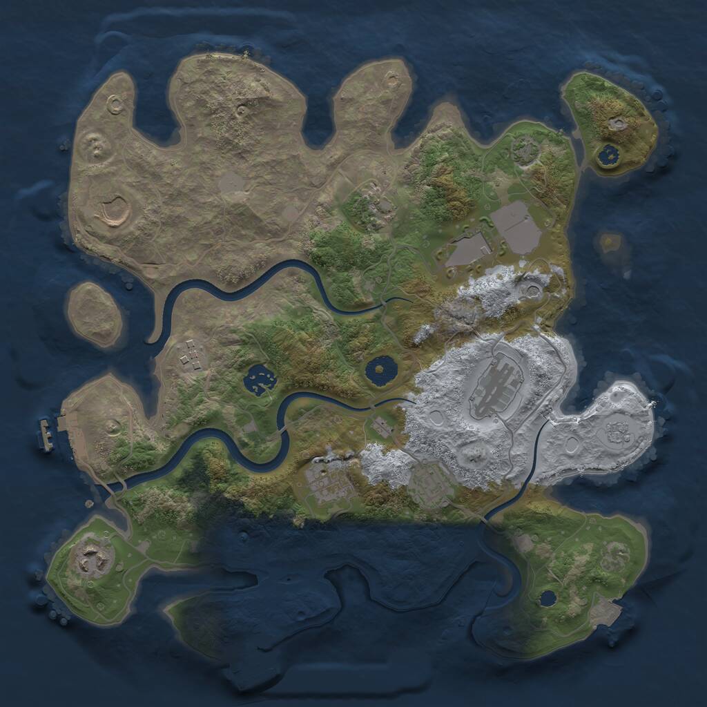 Rust Map: Procedural Map, Size: 3500, Seed: 1006312713, 15 Monuments