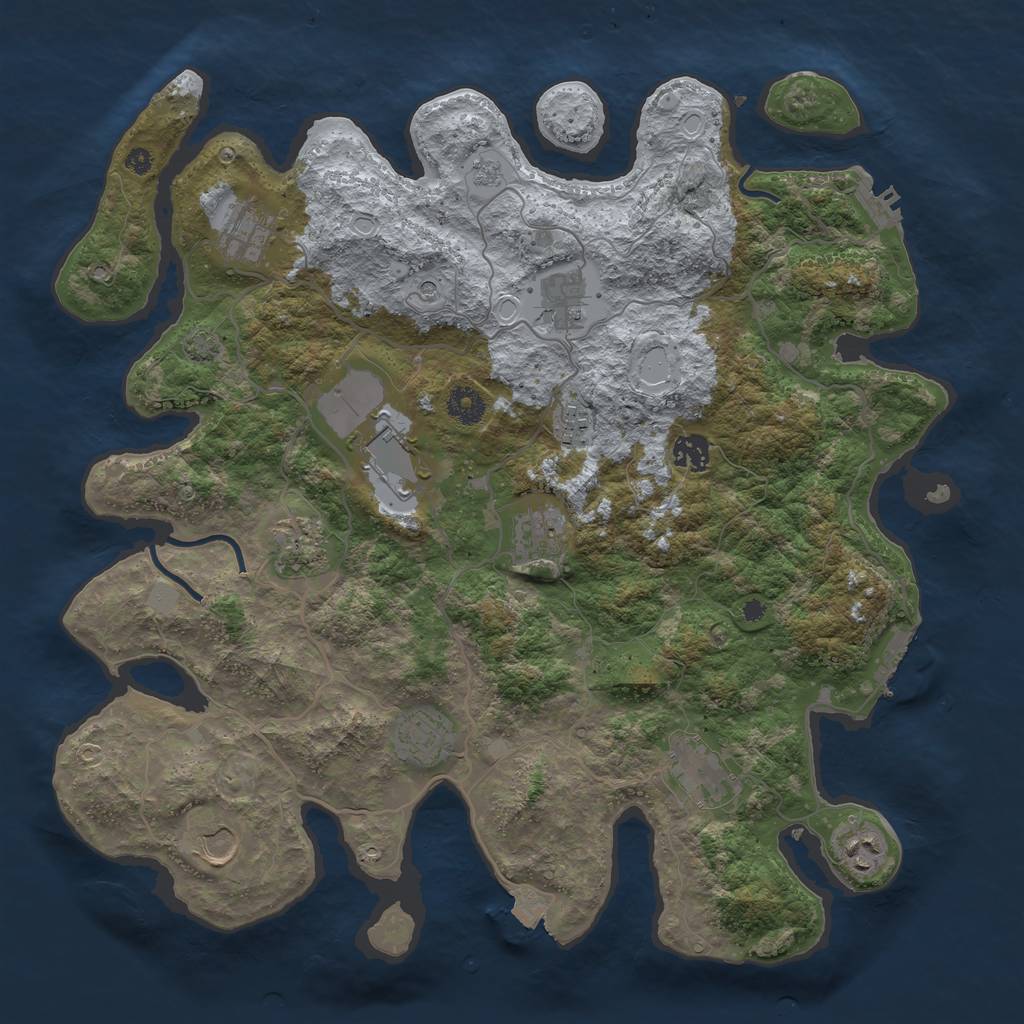Rust Map: Procedural Map, Size: 4000, Seed: 998092414, 19 Monuments