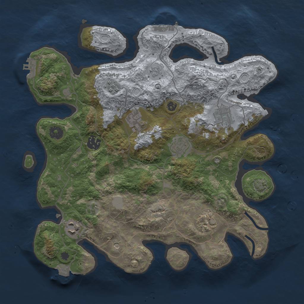 Rust Map: Procedural Map, Size: 3300, Seed: 15640, 15 Monuments