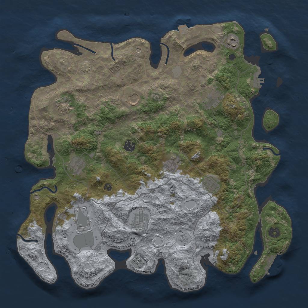 Rust Map: Procedural Map, Size: 4000, Seed: 584472494, 19 Monuments