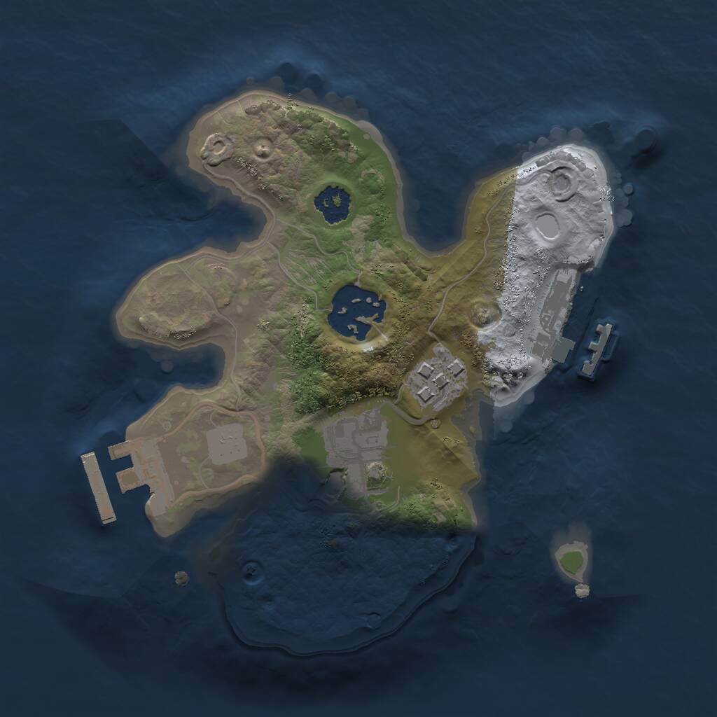 Rust Map: Procedural Map, Size: 2000, Seed: 911766331, 6 Monuments