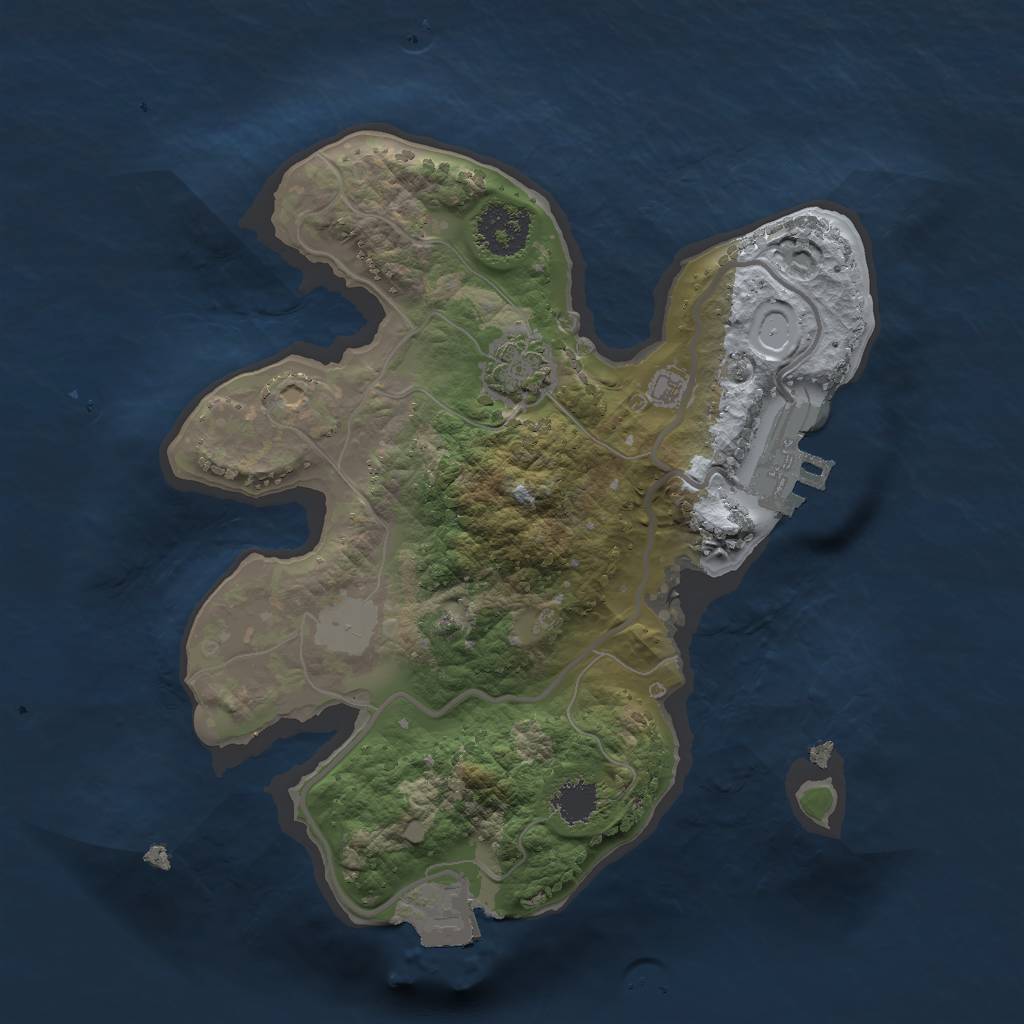 Rust Map: Procedural Map, Size: 2000, Seed: 911766331, 5 Monuments