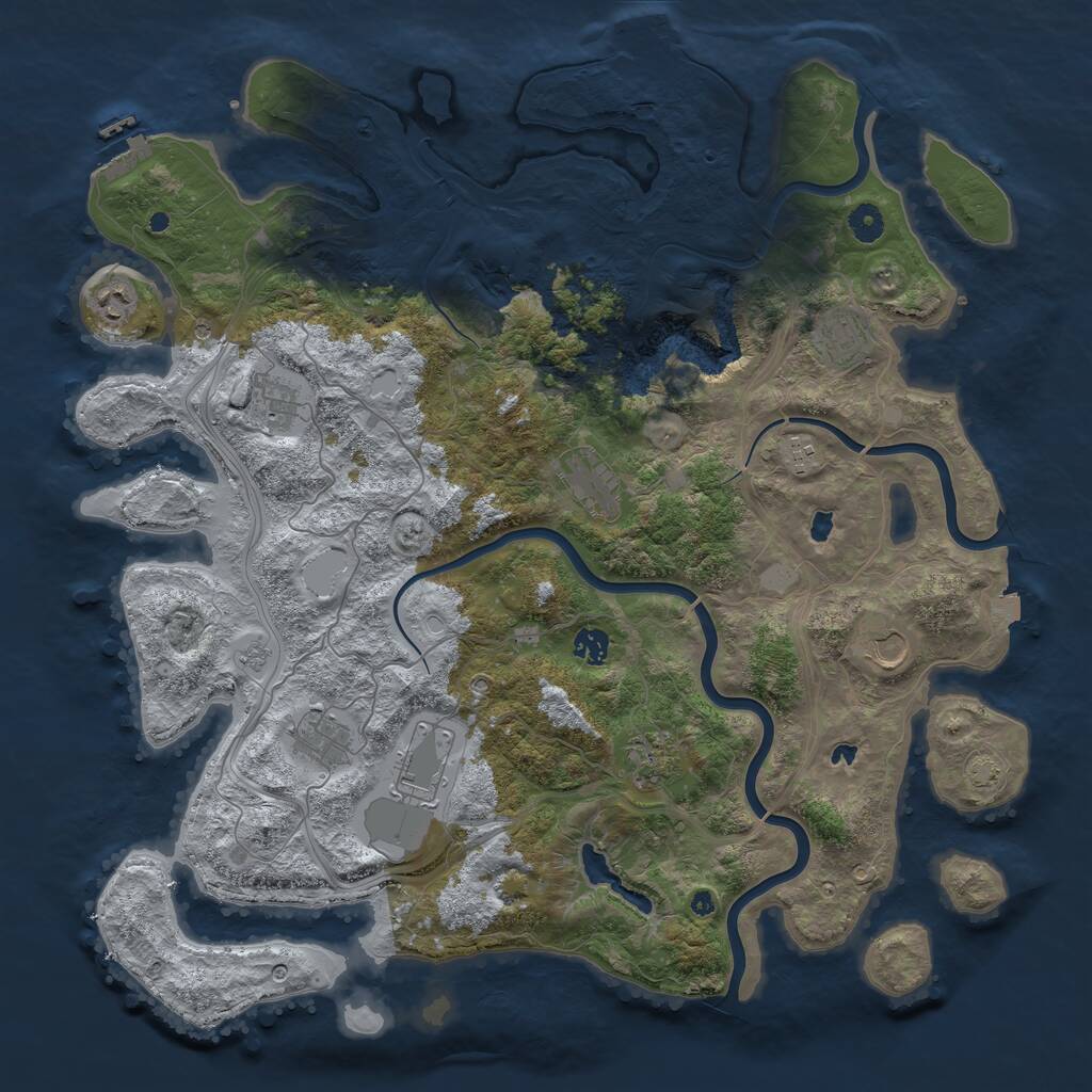 Rust Map: Procedural Map, Size: 4500, Seed: 1827584705, 16 Monuments
