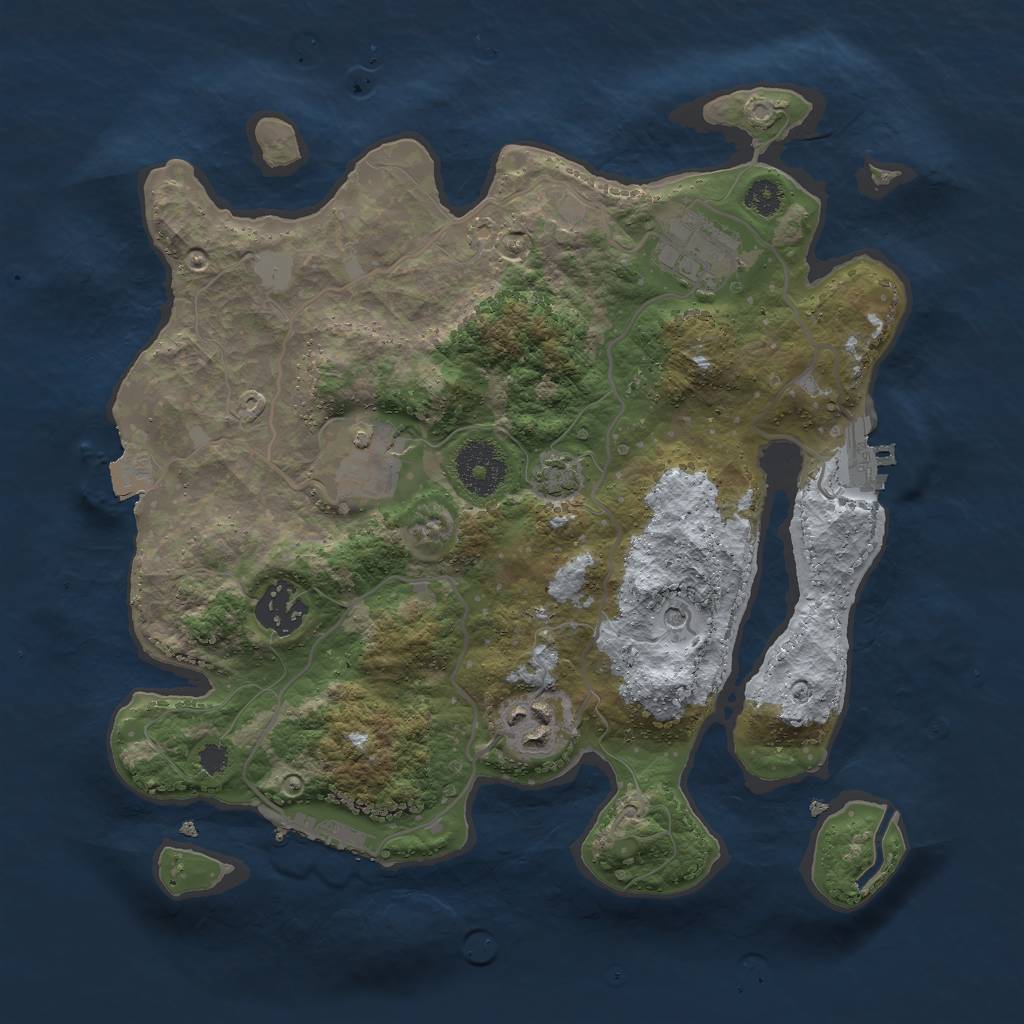 Rust Map: Procedural Map, Size: 3000, Seed: 462290459, 11 Monuments