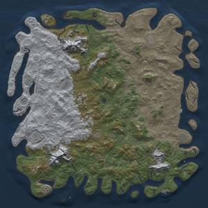 Thumbnail Rust Map: Procedural Map, Size: 6000, Seed: 625884220, 19 Monuments