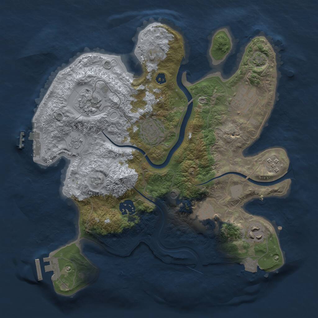 Rust Map: Procedural Map, Size: 3000, Seed: 7203654, 13 Monuments