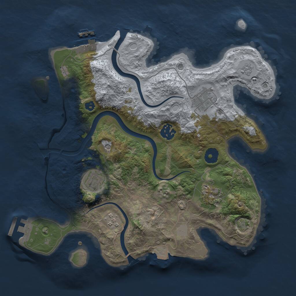 Rust Map: Procedural Map, Size: 3000, Seed: 9065472, 11 Monuments