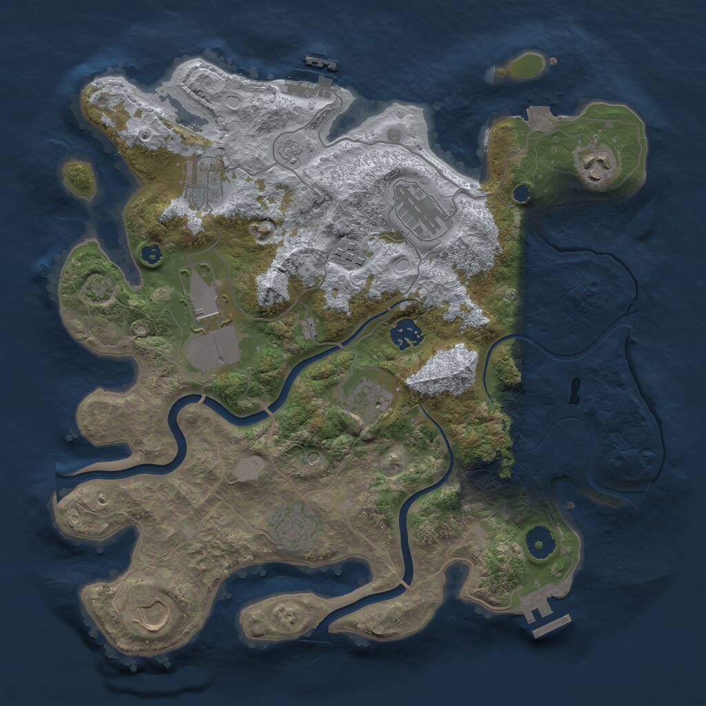 Rust Map: Procedural Map, Size: 3500, Seed: 2016849894, 15 Monuments