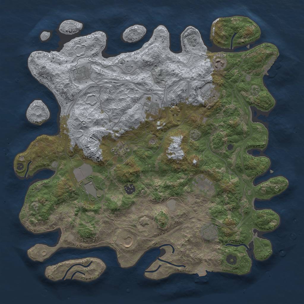 Rust Map: Procedural Map, Size: 4250, Seed: 911047738, 18 Monuments