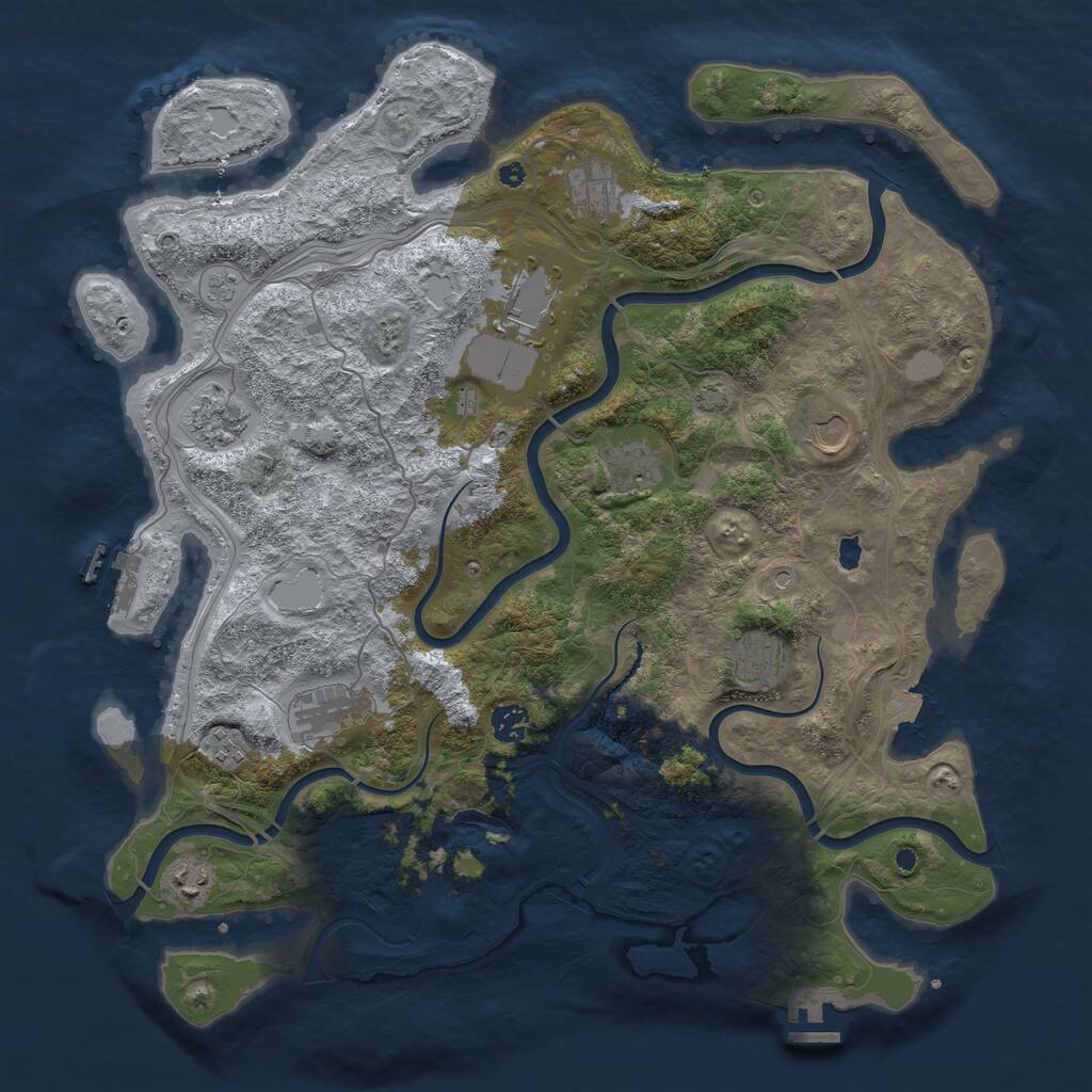 Rust Map: Procedural Map, Size: 4250, Seed: 87899069, 16 Monuments