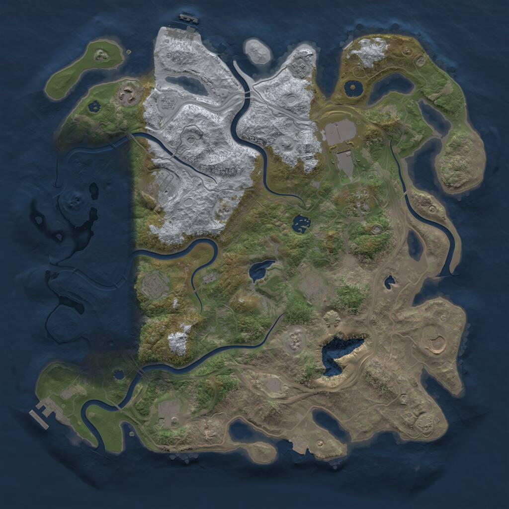 Rust Map: Procedural Map, Size: 4250, Seed: 394363917, 16 Monuments
