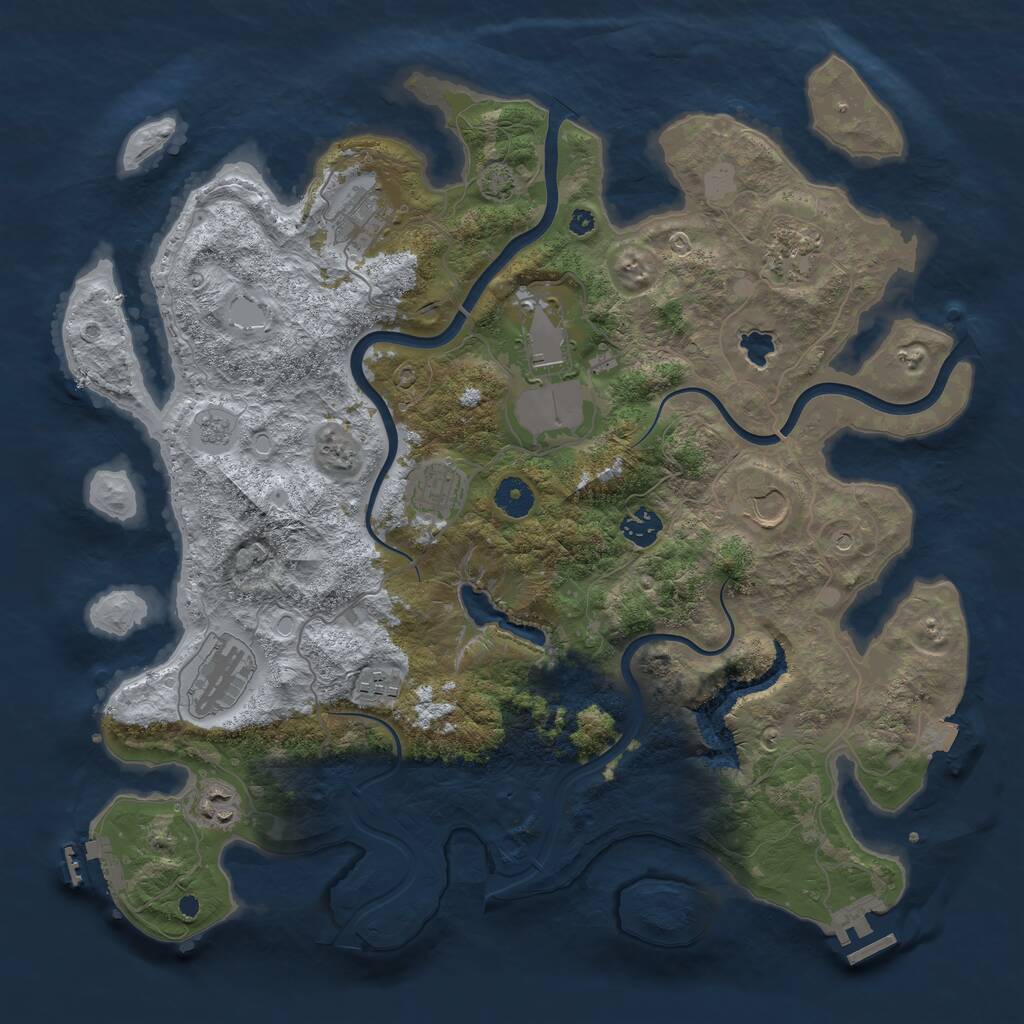 Rust Map: Procedural Map, Size: 4000, Seed: 1387214211, 15 Monuments