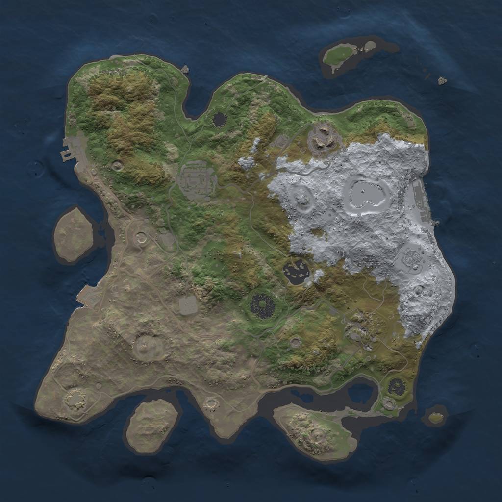 Rust Map: Procedural Map, Size: 3000, Seed: 315294524, 12 Monuments