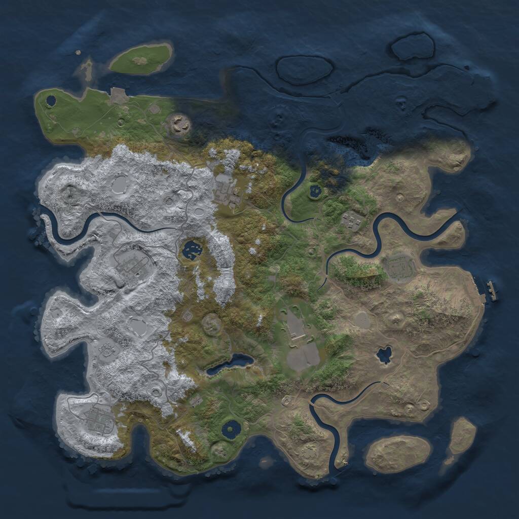 Rust Map: Procedural Map, Size: 4200, Seed: 1285086653, 14 Monuments