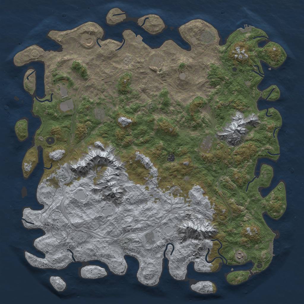 Rust Map: Procedural Map, Size: 5700, Seed: 579813, 19 Monuments