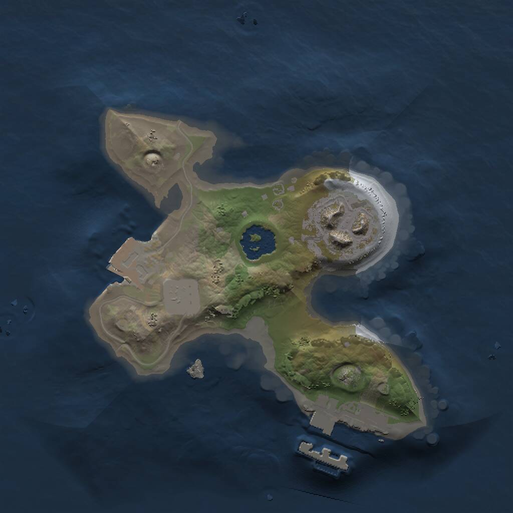 Rust Map: Procedural Map, Size: 1500, Seed: 245064973, 3 Monuments