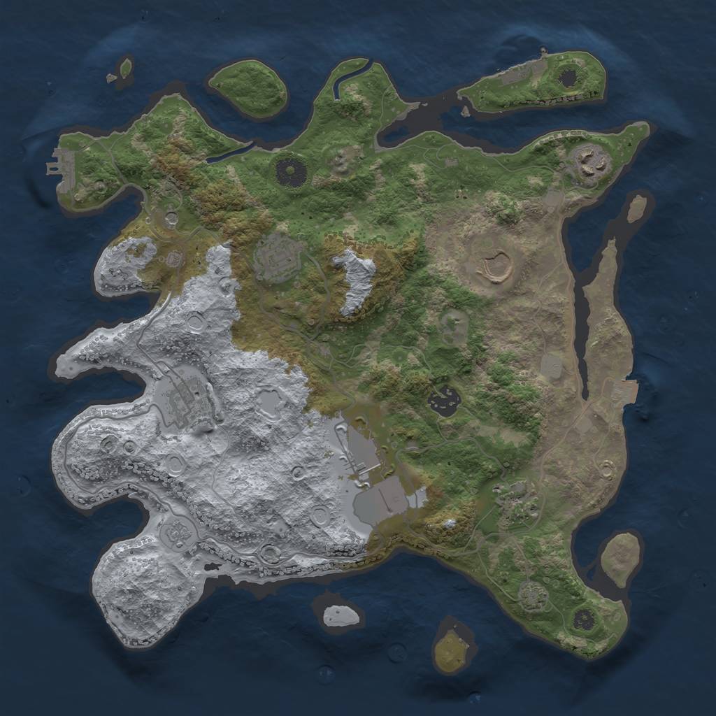 Rust Map: Procedural Map, Size: 3500, Seed: 337453632, 15 Monuments