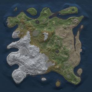 Thumbnail Rust Map: Procedural Map, Size: 3500, Seed: 337453632, 15 Monuments