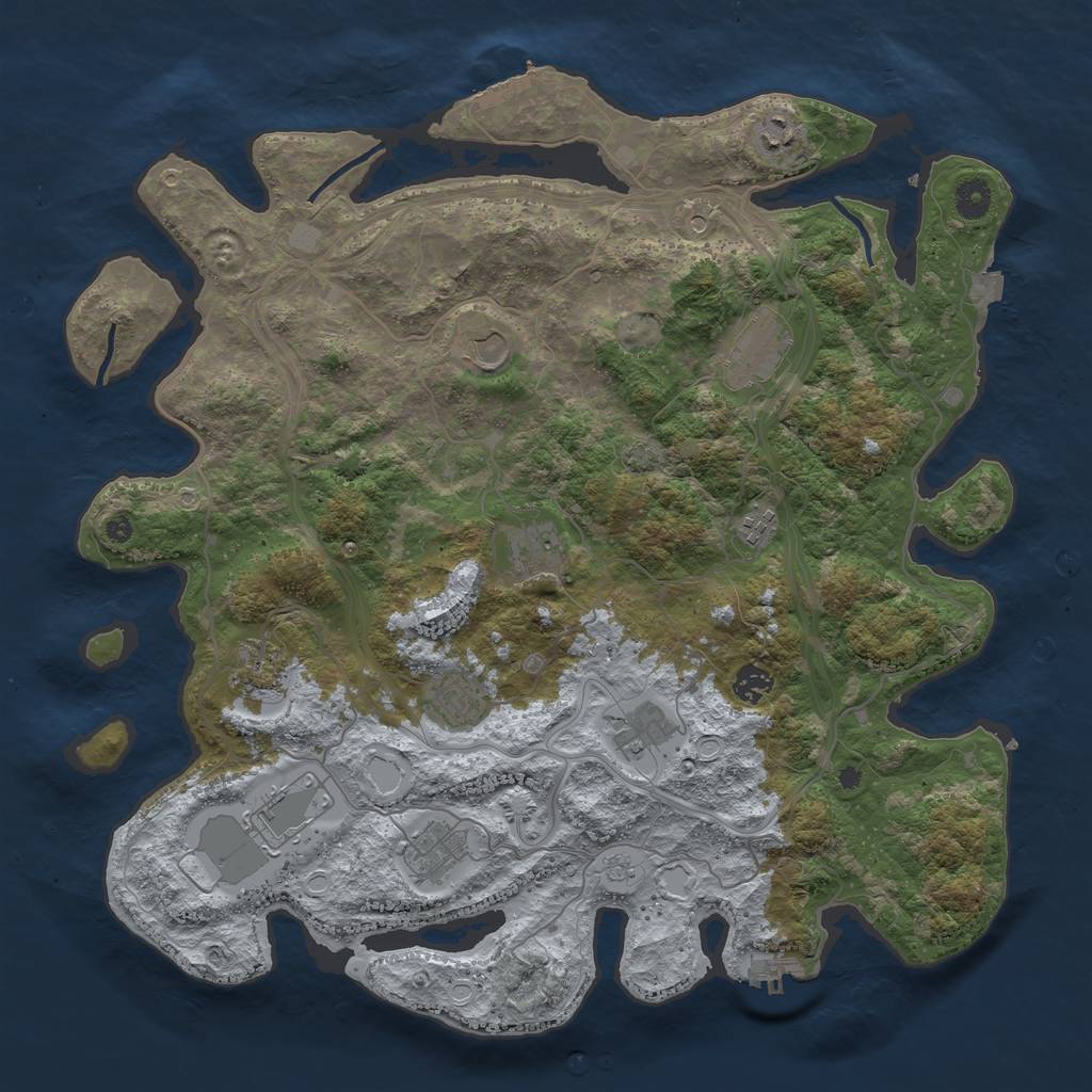 Rust Map: Procedural Map, Size: 4250, Seed: 1273777131, 19 Monuments