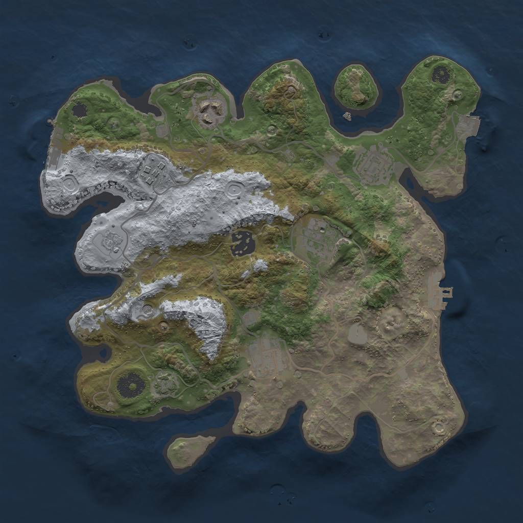 Rust Map: Procedural Map, Size: 3000, Seed: 1306656352, 14 Monuments