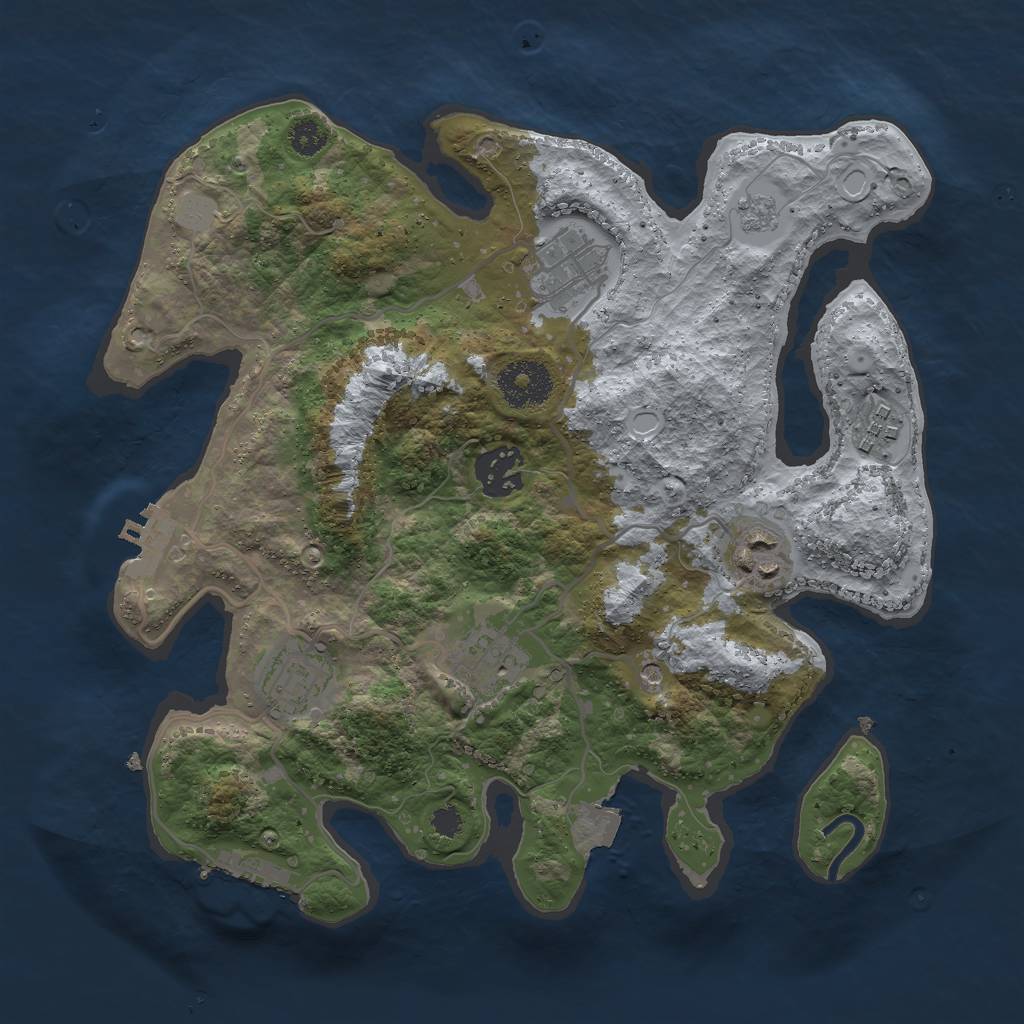 Rust Map: Procedural Map, Size: 3000, Seed: 1573704258, 13 Monuments
