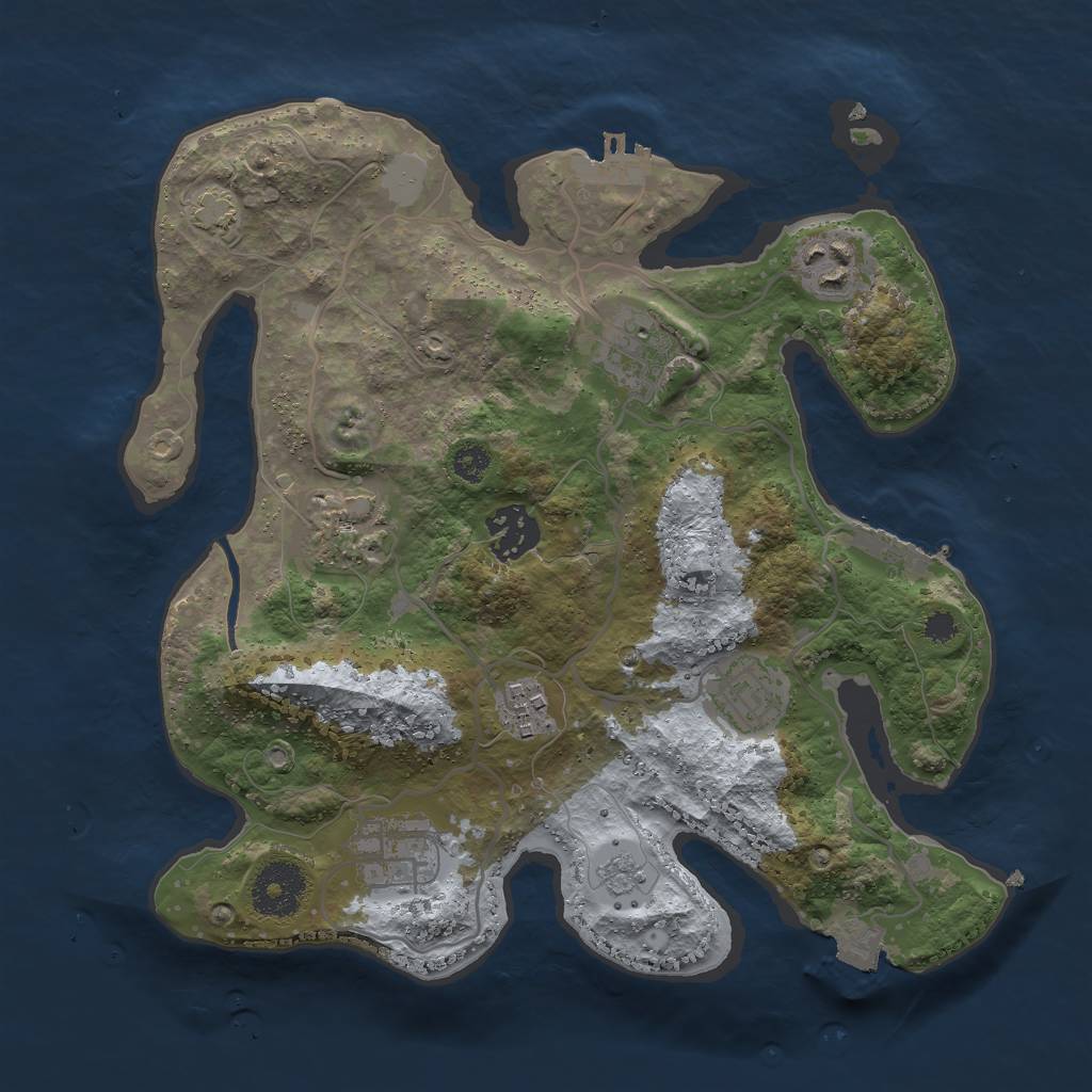 Rust Map: Procedural Map, Size: 3000, Seed: 625306128, 14 Monuments