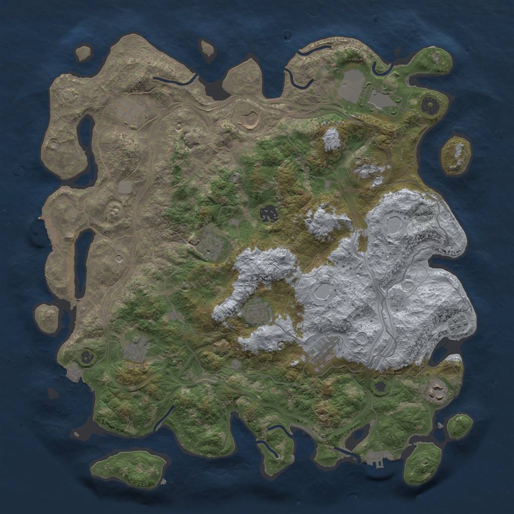 Rust Map: Procedural Map, Size: 4250, Seed: 1723, 19 Monuments
