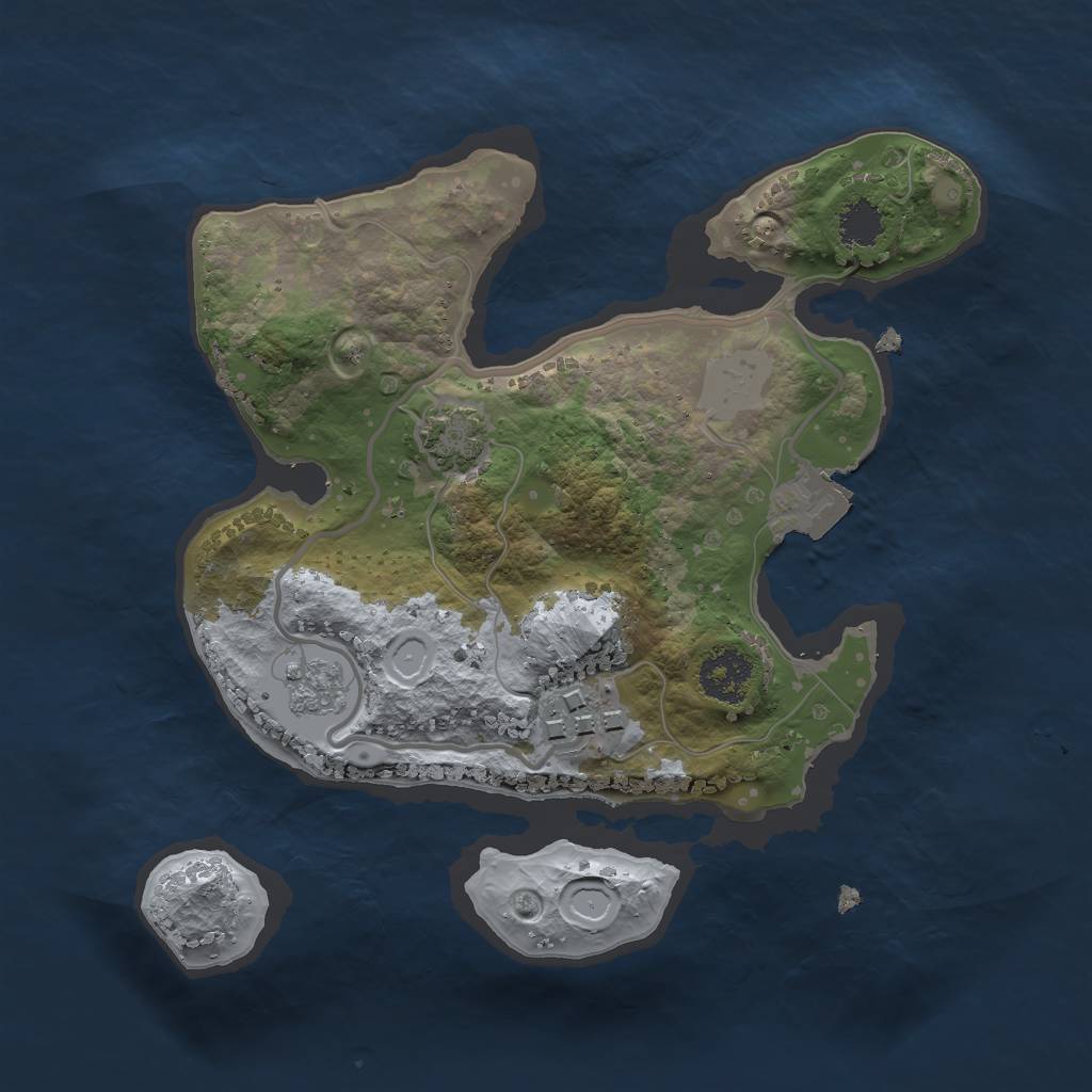 Rust Map: Procedural Map, Size: 2100, Seed: 500, 6 Monuments