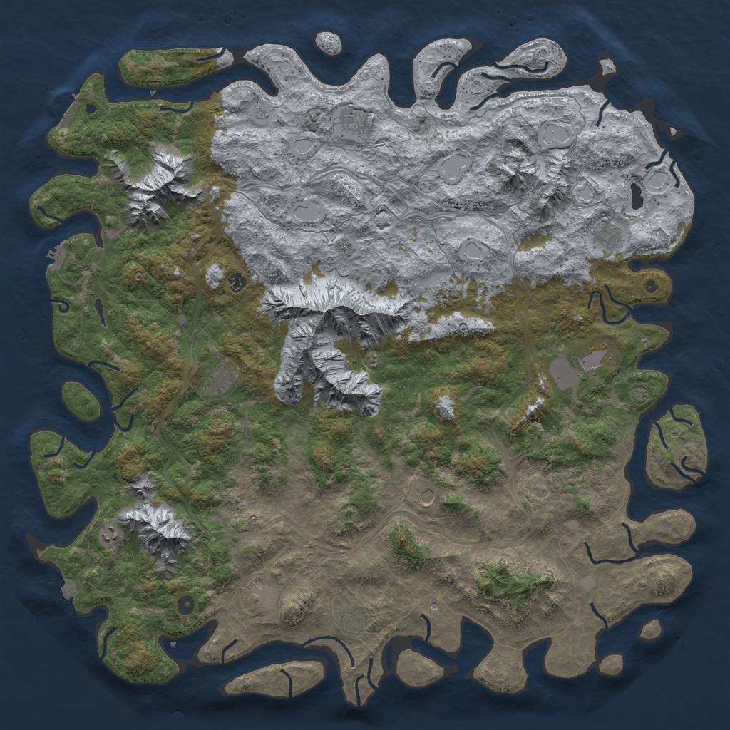 Rust Map: Procedural Map, Size: 6000, Seed: 69420309, 19 Monuments