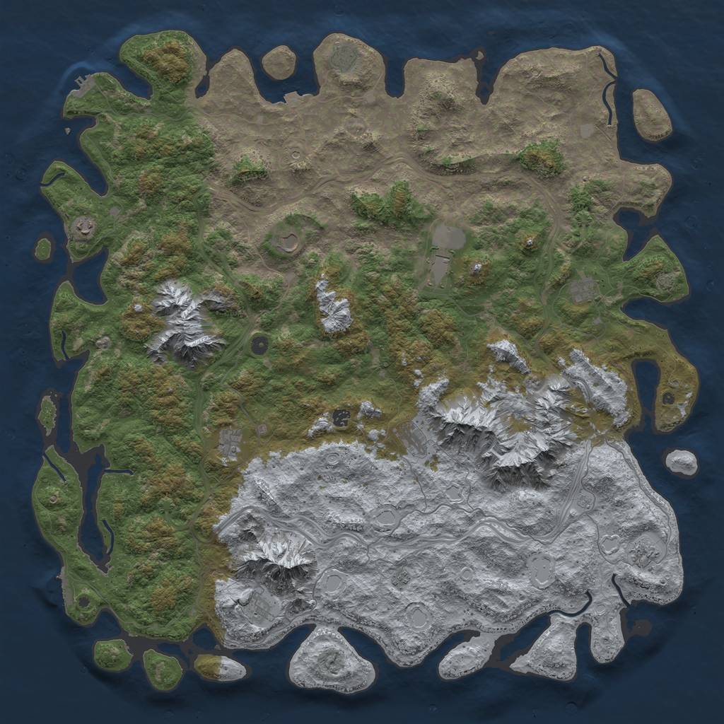 Rust Map: Procedural Map, Size: 6000, Seed: 300808798, 19 Monuments