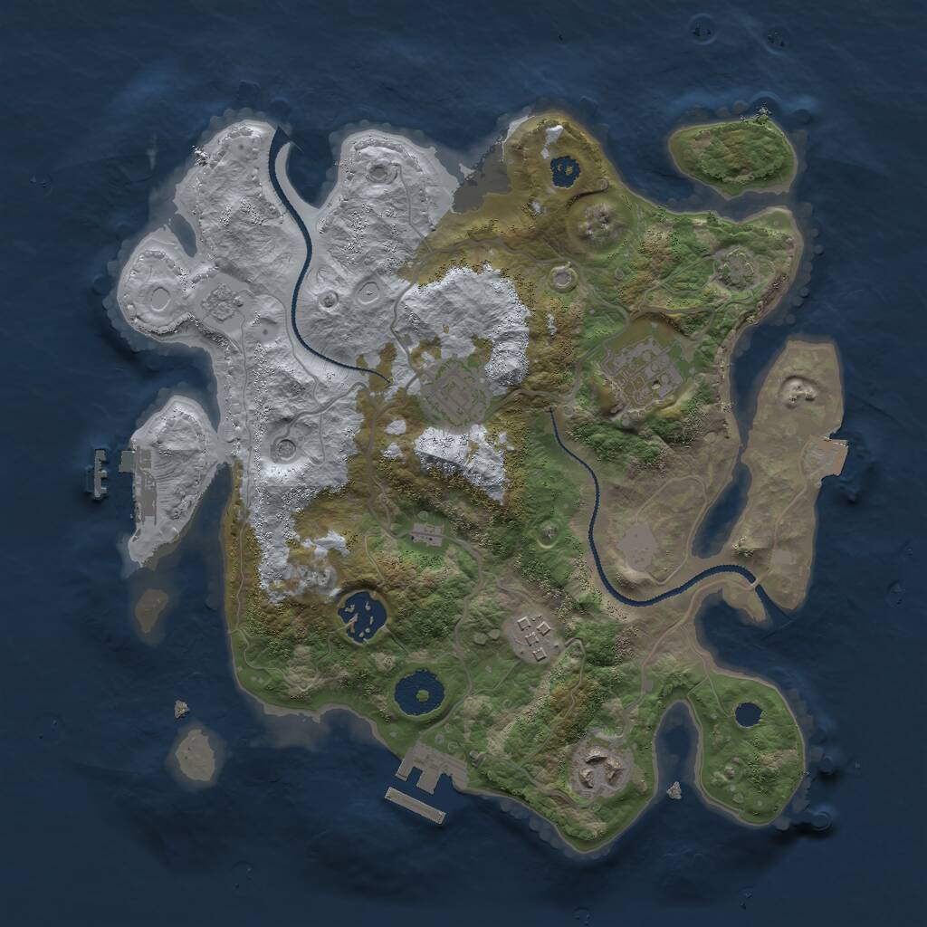 Rust Map: Procedural Map, Size: 3000, Seed: 259360352, 11 Monuments