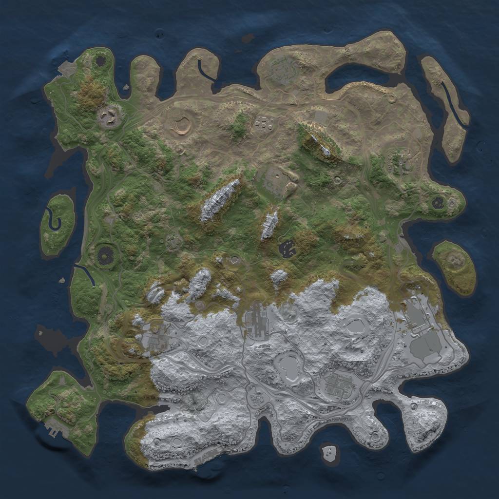 Rust Map: Procedural Map, Size: 4250, Seed: 1321259732, 19 Monuments