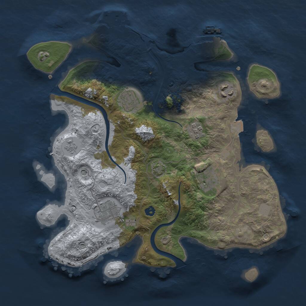 Rust Map: Procedural Map, Size: 3000, Seed: 5702, 11 Monuments