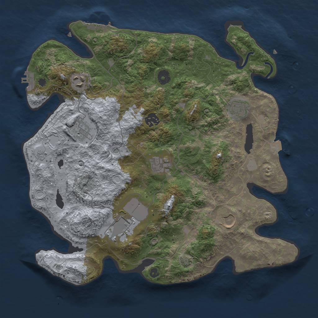 Rust Map: Procedural Map, Size: 3500, Seed: 19940, 15 Monuments