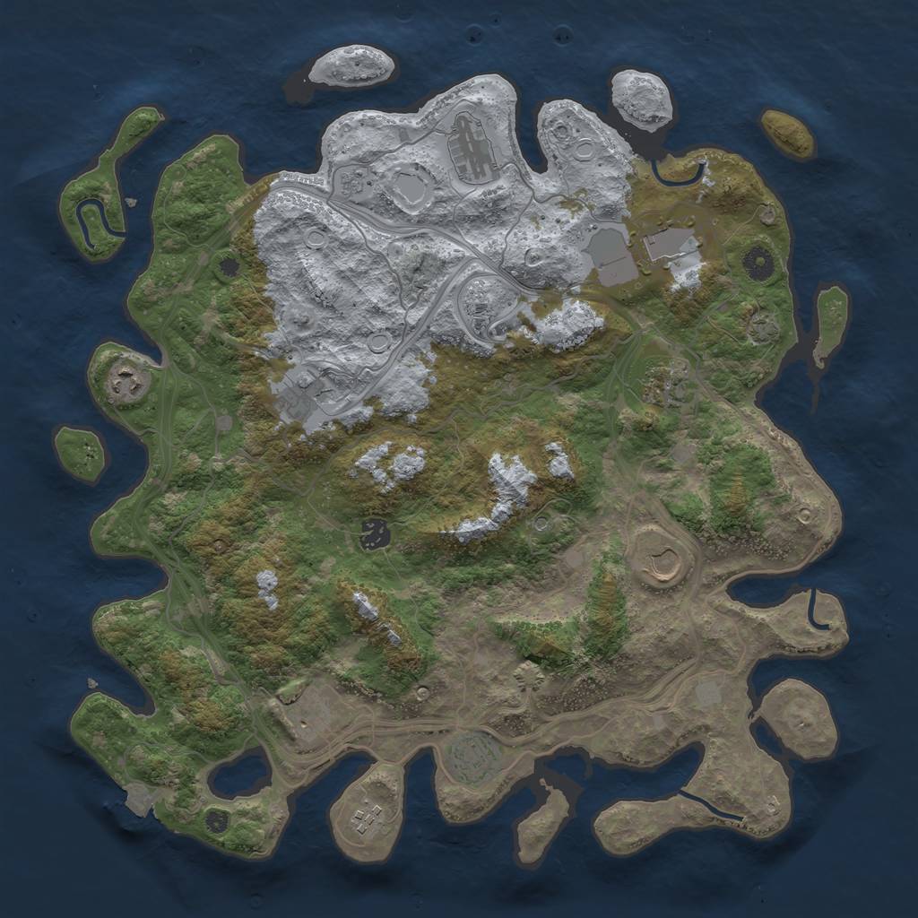 Rust Map: Procedural Map, Size: 4250, Seed: 956555669, 16 Monuments