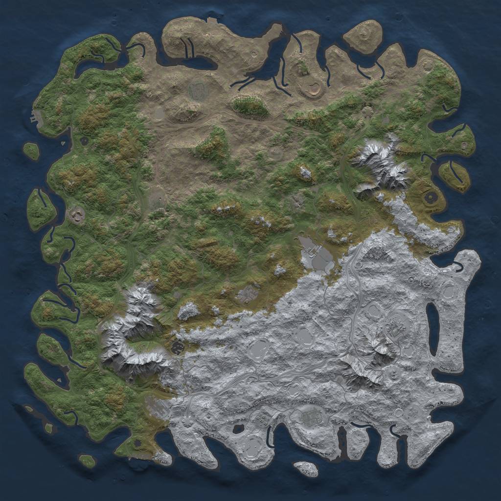 Rust Map: Procedural Map, Size: 6000, Seed: 63279, 19 Monuments