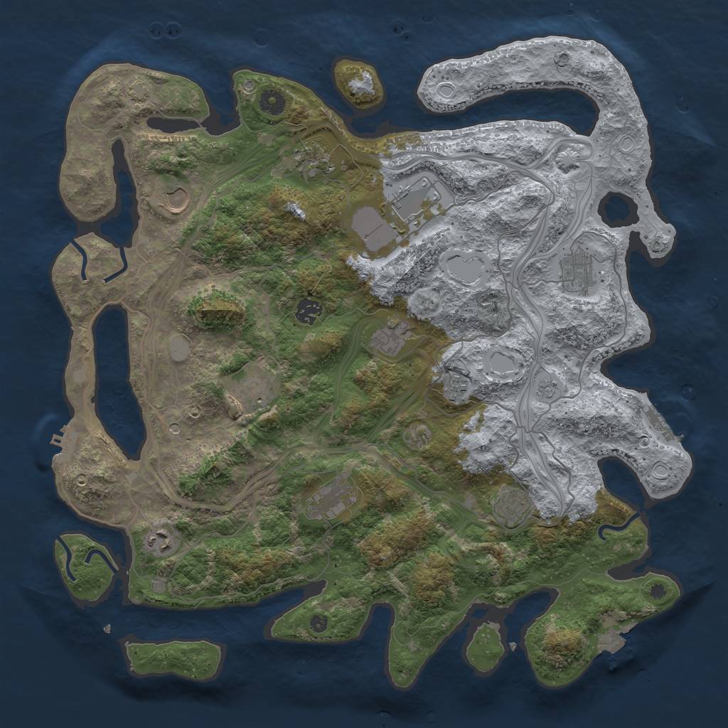 Rust Map: Procedural Map, Size: 4250, Seed: 959469060, 19 Monuments