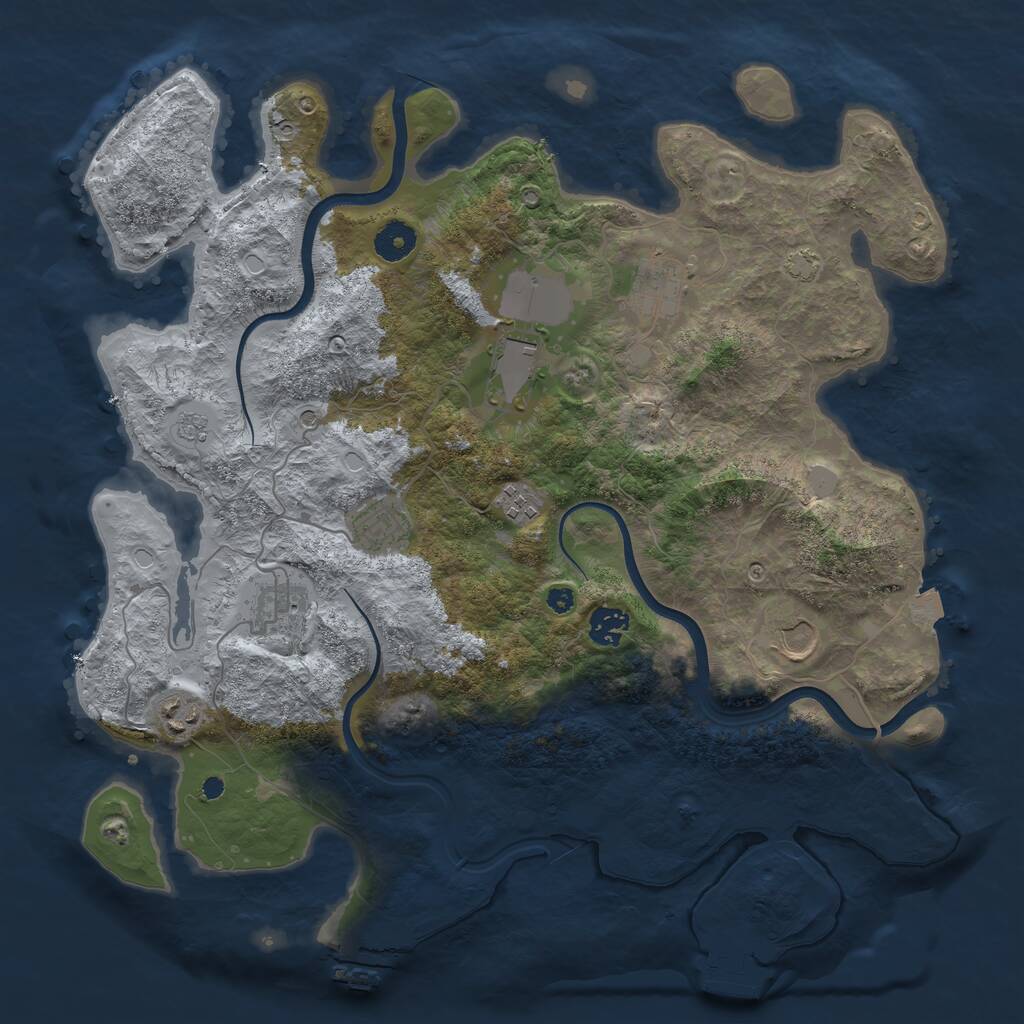 Rust Map: Procedural Map, Size: 3850, Seed: 3950, 14 Monuments