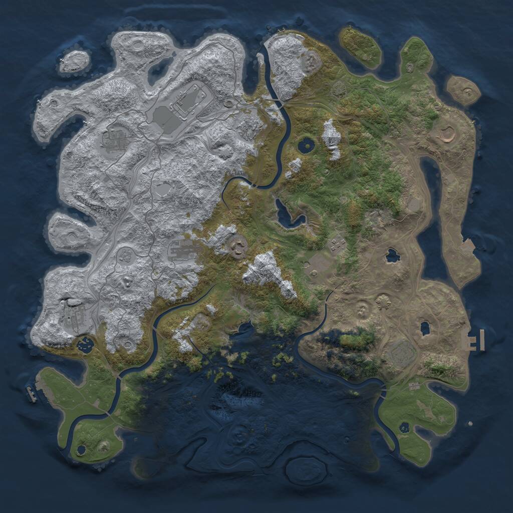 Rust Map: Procedural Map, Size: 4800, Seed: 5972470, 17 Monuments