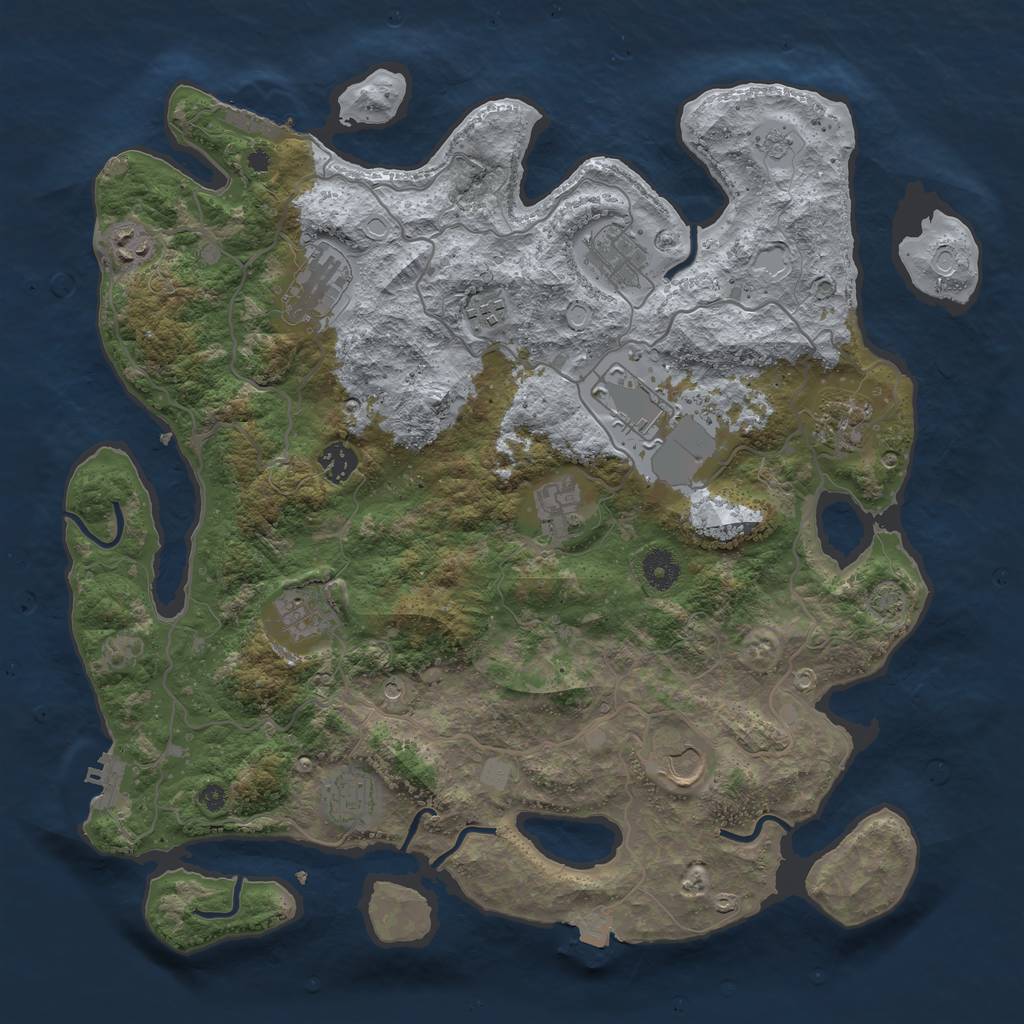 Rust Map: Procedural Map, Size: 4000, Seed: 85441132, 19 Monuments