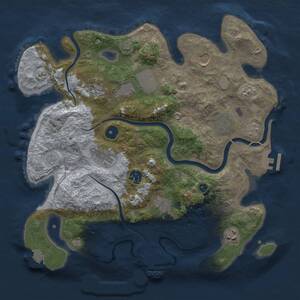 Thumbnail Rust Map: Procedural Map, Size: 3500, Seed: 1595891809, 15 Monuments